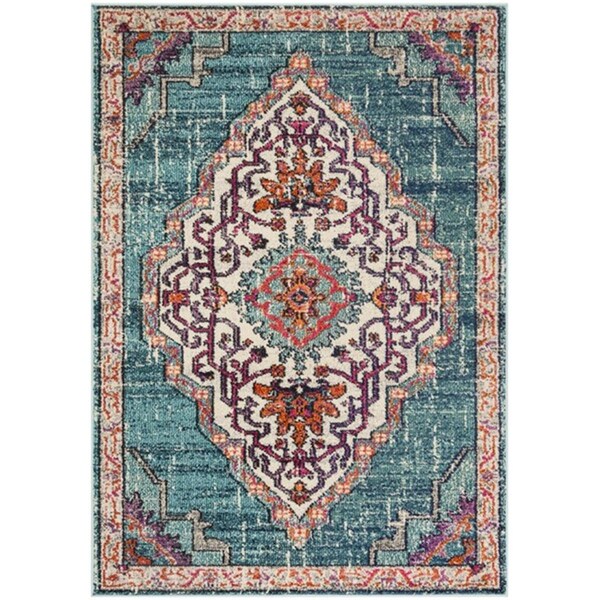 Safavieh Monaco Small Rectangle Area Rug, Blue and Multicolor - 4 ft. x 5 ft.-7 in. MNC254J-4 - main